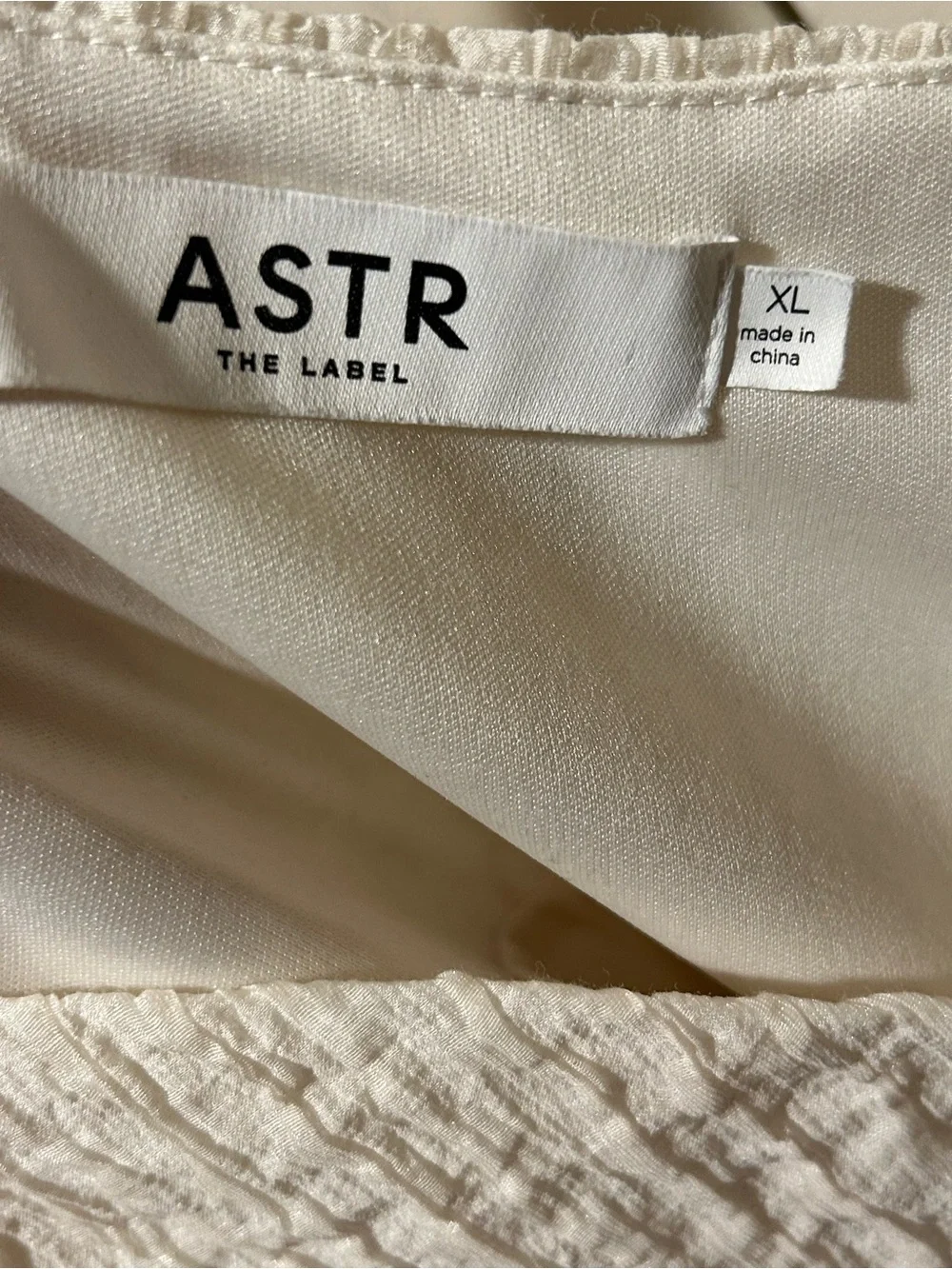 ASTR The Label Textured V-Neck Midi Dress in Cream , XL